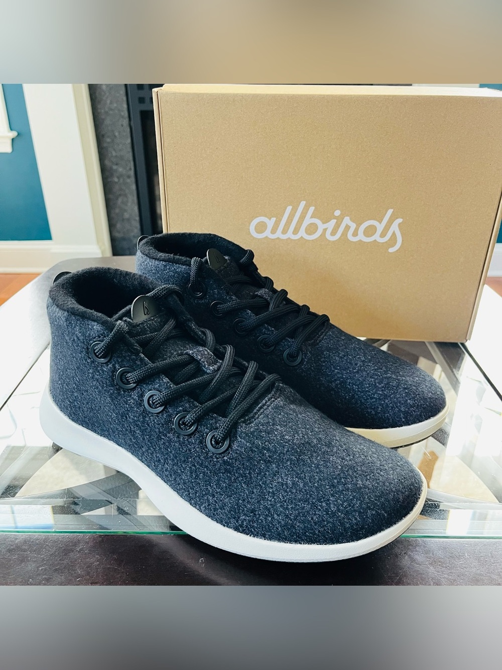 Sz 9 Allbirds Women’s Wool Runner-Up Mizzle in Black Warm Shoes Casual